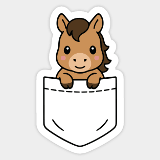 Cute Baby Horse Pocket Pal Baby Foal Funny Horse Farm Animal Sticker